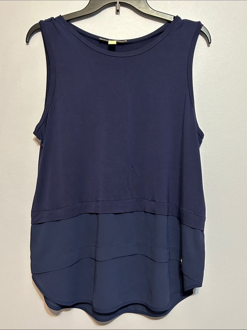 Michael Kors Navy Blue Tiered Sleeveless Top